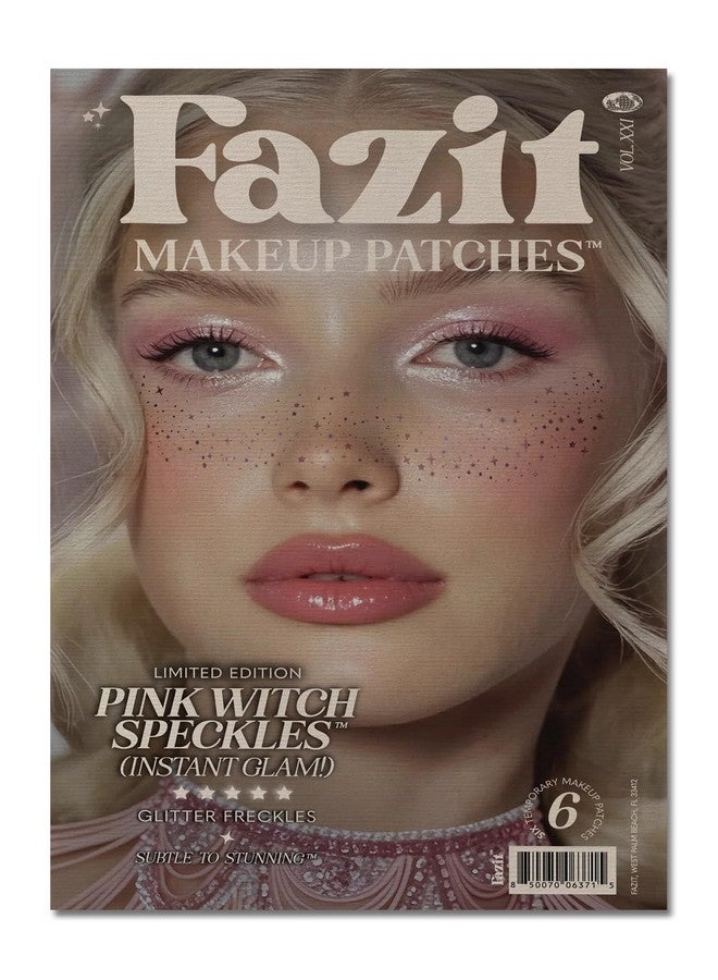 Fazit Makeup Patches - Pink Witch Speckles - Glow Up Make-Up Patches - Cute Glitter Makeup Accessories for Women - Cosmetic Glitter for Face